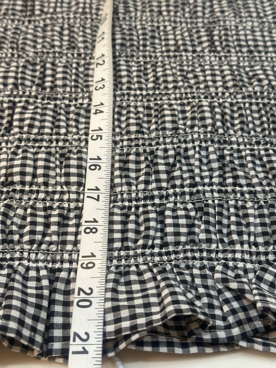 NWT Lotus & Lavender Black & White Sleeveless Gingham Smocked Ruffle Top XL NWT - Picture 10 of 11